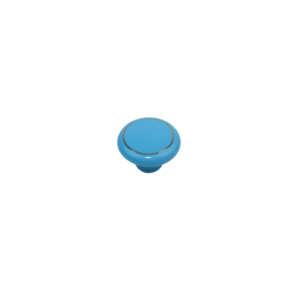 Bouton de meuble en céramique bleu