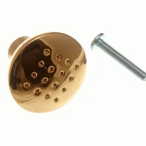 Round Dimpled Brass Cabinet Knob