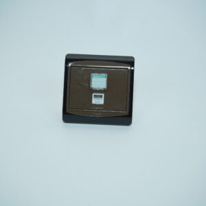 Prise téléphone RJ12 – marron, cadre noir